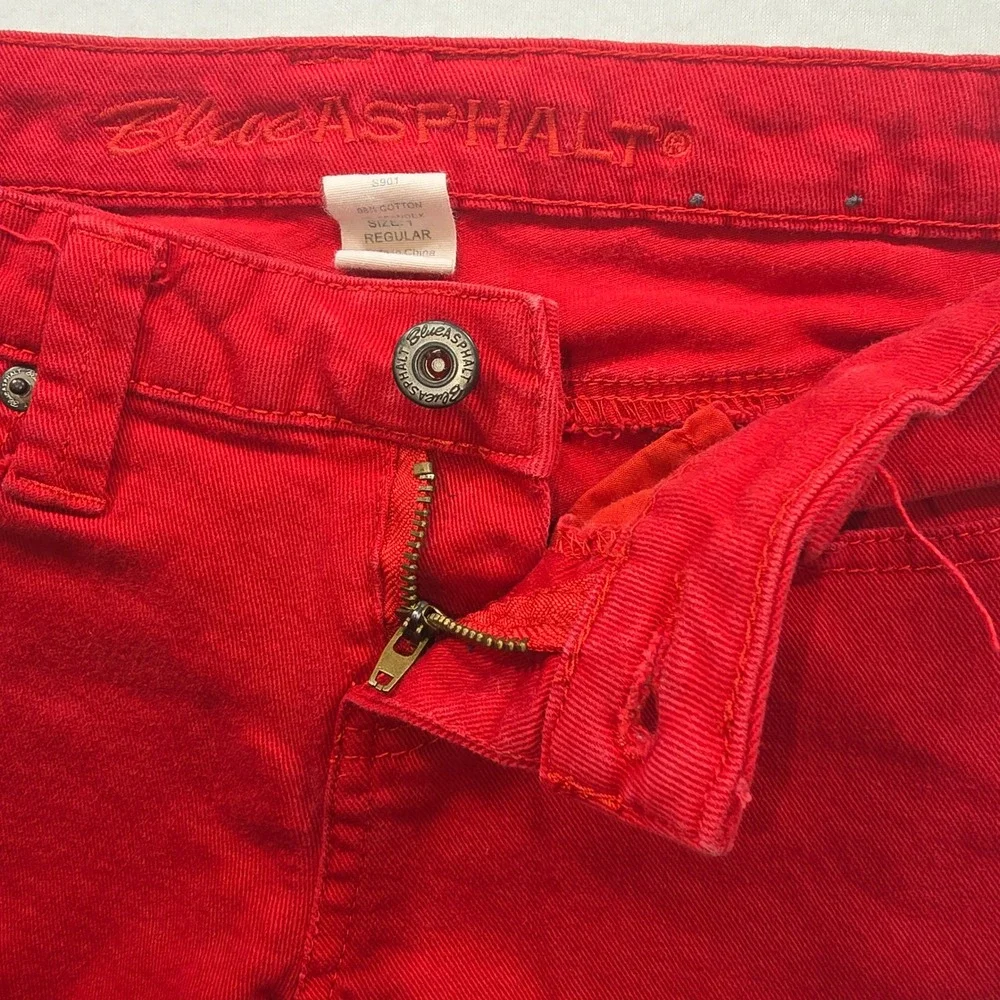 Blue Asphalt Red Skinny Jeans Womens Size 1 Low Rise Stretch Denim Pants